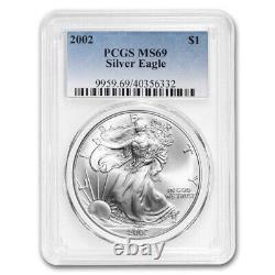 Ensemble de 40 pièces d'aigle en argent MS-69 PCGS (avec boîtes PCGS) de 1986 à 2024