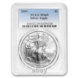 Ensemble de 40 pièces d'aigle en argent MS-69 PCGS (avec boîtes PCGS) de 1986 à 2024
