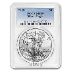 Ensemble de 40 pièces d'aigle en argent MS-69 PCGS (avec boîtes PCGS) de 1986 à 2024