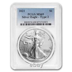 Ensemble de 40 pièces d'aigle en argent MS-69 PCGS (avec boîtes PCGS) de 1986 à 2024