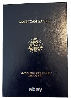 Ensemble de 4 pièces American Eagle Gold Proof de 1994 AGE dans une boîte de la Monnaie américaine avec un certificat d'authenticité.