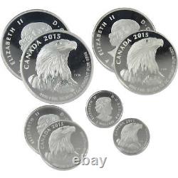 Ensemble de 4 pièces de l'aigle fractionnaire canadien de 2015, 1,8 oz d'argent, SKUCPC9195