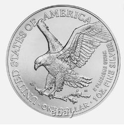 Ensemble de 5. 2024 1 oz. 999 Argent Fin American Eagle pièce de 1 $ BU