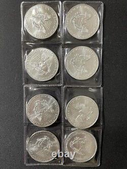 Ensemble de 8 Pièces de 1 Dollar Américain Silver Eagle 2019 1 oz. 999 BU 8 Pièces