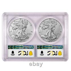 Ensemble de Silver Eagle T-1, T-2 de 2021 $1 1 oz PCGS MS70 Premier et Dernier Jour de Production