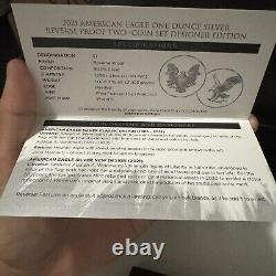 Ensemble de deux pièces d'une once en argent à l'effigie inversée American Eagle 2021 Designer Edition