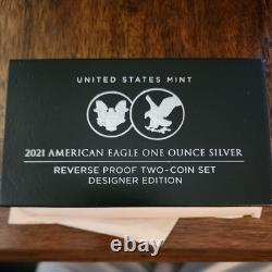 Ensemble de deux pièces en argent revers proof d'une once American Eagle 2021