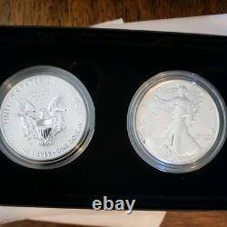 Ensemble de deux pièces en argent revers proof d'une once American Eagle 2021