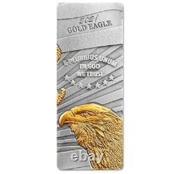 Ensemble de pièces de monnaie en argent vieilli de 4 onces American Eagle de Barbade 2023