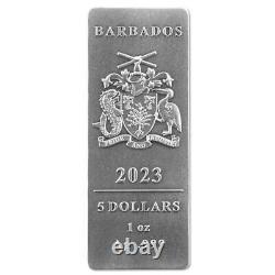 Ensemble de pièces de monnaie en argent vieilli de 4 onces American Eagle de Barbade 2023
