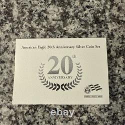 Ensemble de pièces en argent American Eagle 20e anniversaire de la Monnaie des États-Unis 2006 avec certificat d'authenticité et boîte
