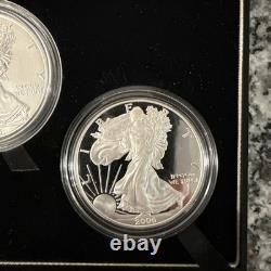 Ensemble de pièces en argent American Eagle 20e anniversaire de la Monnaie des États-Unis 2006 avec certificat d'authenticité et boîte