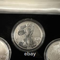 Ensemble de pièces en argent American Eagle 20e anniversaire de la Monnaie des États-Unis 2006 avec certificat d'authenticité et boîte