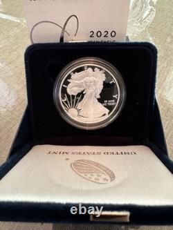 Ensemble de pièces en argent américain Silver Eagle Proof 2016-2024. OGP Type1&2 bord lettre 2016