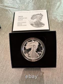 Ensemble de pièces en argent américain Silver Eagle Proof 2016-2024. OGP Type1&2 bord lettre 2016