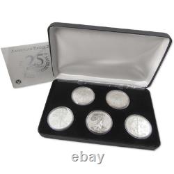 Ensemble de pièces en argent du 25e anniversaire de l'Aigle américain 2011 avec certificat d'authenticité SKUCPC7073