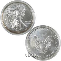 Ensemble de pièces en argent du 25e anniversaire de l'Aigle américain 2011 avec certificat d'authenticité SKUCPC7073