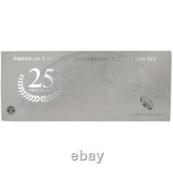 Ensemble de pièces en argent du 25e anniversaire de l'Aigle américain 2011 avec certificat d'authenticité SKUCPC7073
