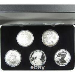 Ensemble de pièces en argent du 25e anniversaire de l'Aigle américain 2011, certificat d'authenticité SKUCPC7073