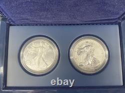 Ensemble de preuves en argent de 2 pièces American Eagle de la Monnaie des États-Unis de San Francisco 2012 EX+