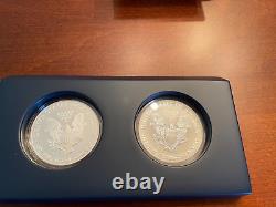 Ensemble de preuves en argent de deux pièces de la Monnaie des États-Unis American Eagle San Francisco 2012