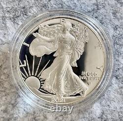 Ensemble de preuves en édition limitée de l'aigle d'argent de la Monnaie américaine W & S de 2021 dans son emballage d'origine (21rcn)