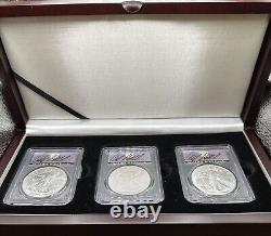 Ensemble spécial de 3 pièces de l'Aigle américain en argent 2023 David Hall PCGS MS70