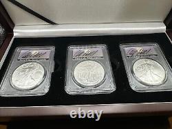 Ensemble spécial de 3 pièces de l'Aigle américain en argent 2023 David Hall PCGS MS70