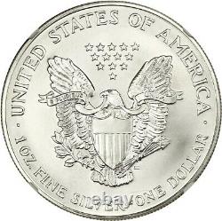 Erreur De La Monnaie 2001 Silver Eagle $1 Ngc Ms69 (reverse Struck Thruck)