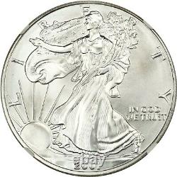 Erreur De La Monnaie 2001 Silver Eagle $1 Ngc Ms69 (reverse Struck Thruck)