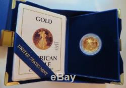 Fresh 1988 $ 10.00 $ 1/4 Once D'or Eagle In Coffret De Présentation Us Mint, Navire Libre
