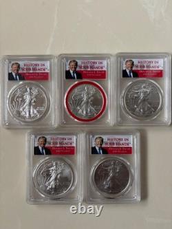 Histoire de 2017 à 2021 entre vos mains Donald Trump PCGS 1 OZ Aigle en Argent Lot