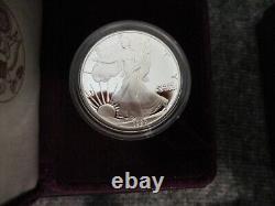 LOT-14 PIECES EN ARGENT PROOF AMERICAN EAGLE US MINT 1986-2000 - MANQUE 96/99 (2-90s)