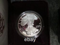 LOT-14 PIECES EN ARGENT PROOF AMERICAN EAGLE US MINT 1986-2000 - MANQUE 96/99 (2-90s)