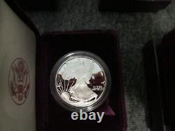 LOT-14 PIECES EN ARGENT PROOF AMERICAN EAGLE US MINT 1986-2000 - MANQUE 96/99 (2-90s)