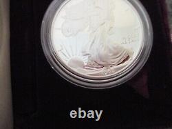 LOT-14 PIECES EN ARGENT PROOF AMERICAN EAGLE US MINT 1986-2000 - MANQUE 96/99 (2-90s)