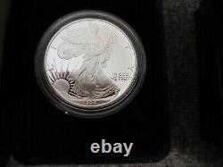 LOT-14 PIECES EN ARGENT PROOF AMERICAN EAGLE US MINT 1986-2000 - MANQUE 96/99 (2-90s)