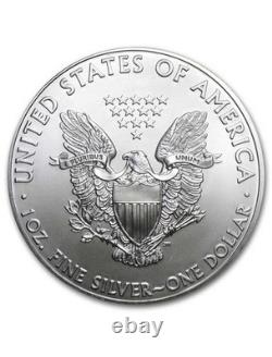 LOT DE 5 Pièces en Argent Américain Eagle 1 oz BU (Année au Hasard)