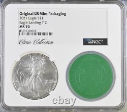 LOT JUIF + EXPÉDITION GRATUITE 2021 American Silver Eagle S 1 $ MS70 Collection Curio