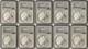 Lot 10 Pièces 2005 American Silver Eagle 1 $ Ms 69 Ngc