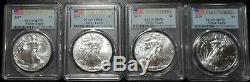 Lot 4 Ans 2017 2018 2019 2020 Argent Eagles Pcgs Ms70 First Strike