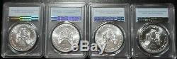 Lot 4 Ans 2017 2018 2019 2020 Argent Eagles Pcgs Ms70 First Strike