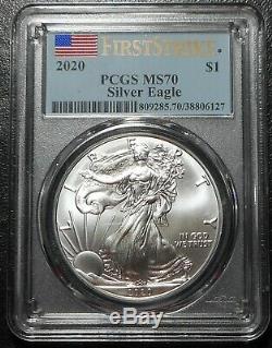 Lot 4 Ans 2017 2018 2019 2020 Argent Eagles Pcgs Ms70 First Strike