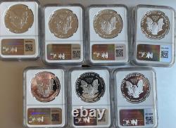 Lot (8) 1987, 88, 91, 94, 94, 94, 99, 00 American Silver Eagle NGC PF 69 Ultra Cameo