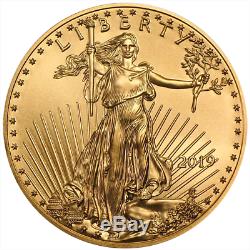 Lot De 100 2019 $ 50 Américain Gold Eagle 1 Oz Brillant Ongecirculeerd 5 Full Rol