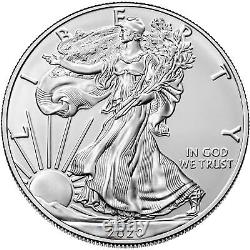 Lot De 100 2020 $1 American Silver Eagle 1 Oz Brillant Non Circulé 5 Full Ro