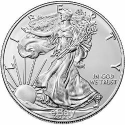 Lot De (100) 2020 1 Oz Américain Silver Eagle Bullion Coins Gem Uncirculated