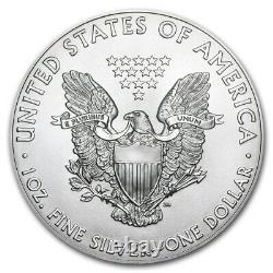 Lot De 100 2021 1 Oz American Silver Eagle Bu Coin (5 Rouleaux Avectube De 20)