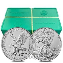 Lot De 100 2022 1 Oz Silver American Eagle $1 Coin Bu (5 Roll, Tube De 20)