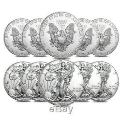 Lot De 10 2020 1 Oz D'argent American Eagle 1 $ Coin Bu